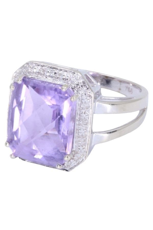 BAGUE AMÉTHYSTE ET DIAMANTS — vue 3