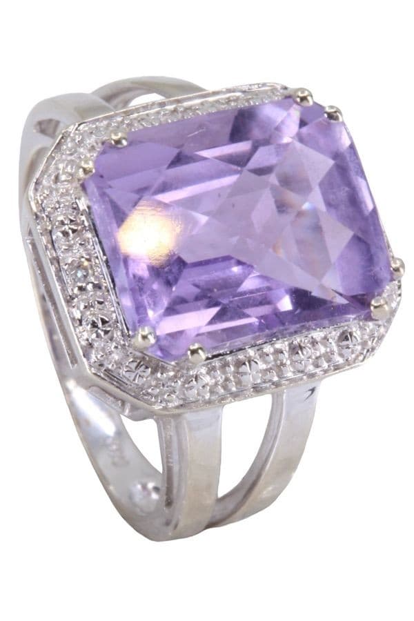 BAGUE AMÉTHYSTE ET DIAMANTS — vue 5