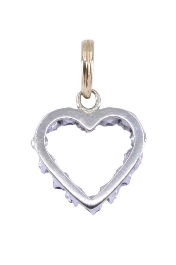 PENDENTIF CŒUR SAPHIRS ET DIAMANTS — vue 3