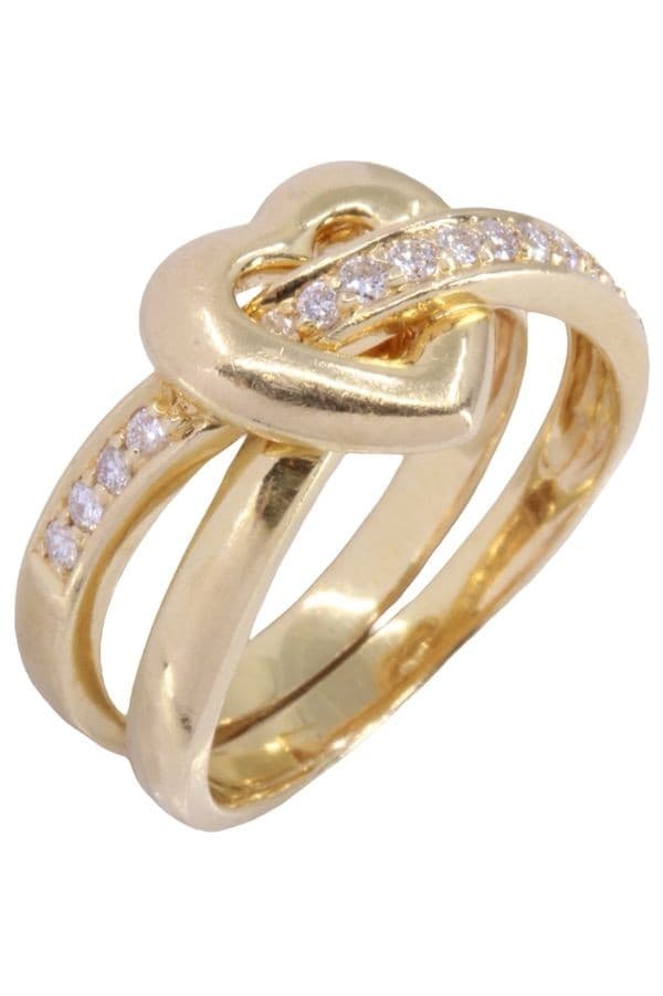 BAGUE CŒUR DIAMANTS — vue 4