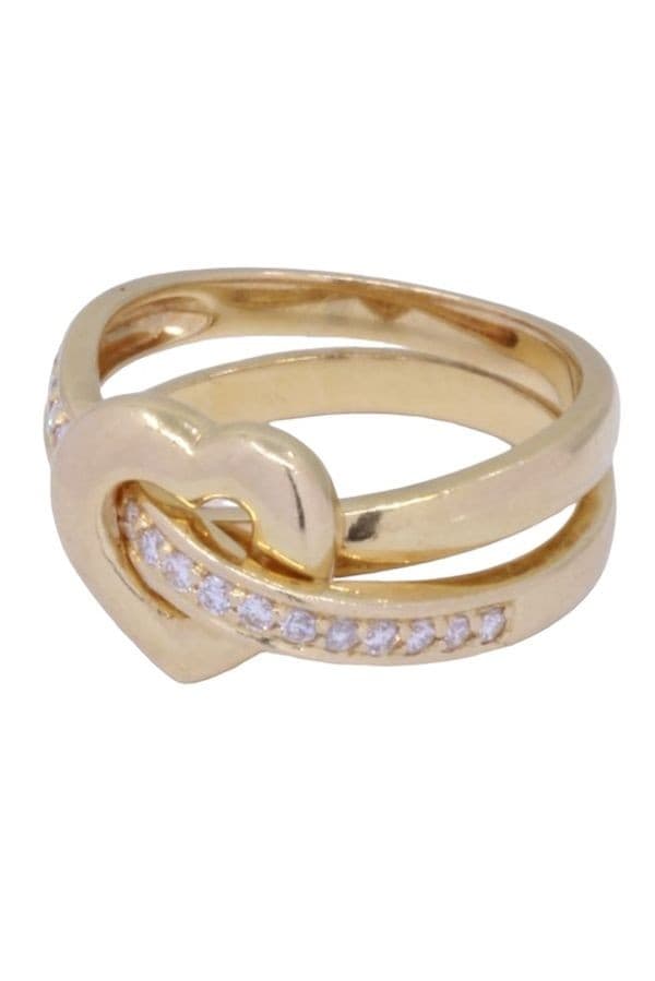 BAGUE CŒUR DIAMANTS — vue 3