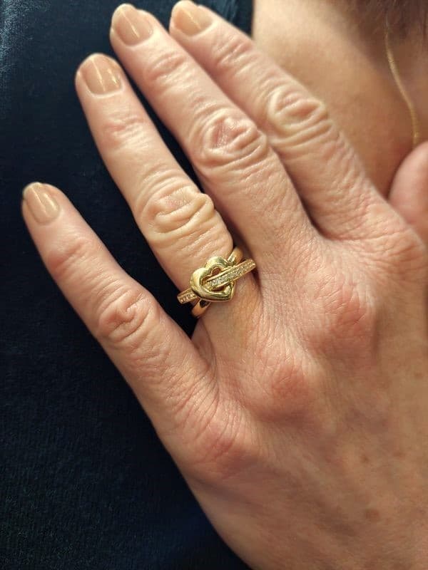 BAGUE CŒUR DIAMANTS — vue 2