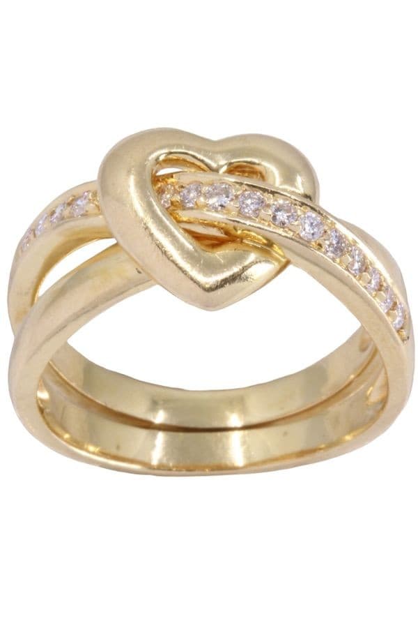 BAGUE CŒUR DIAMANTS — vue 1