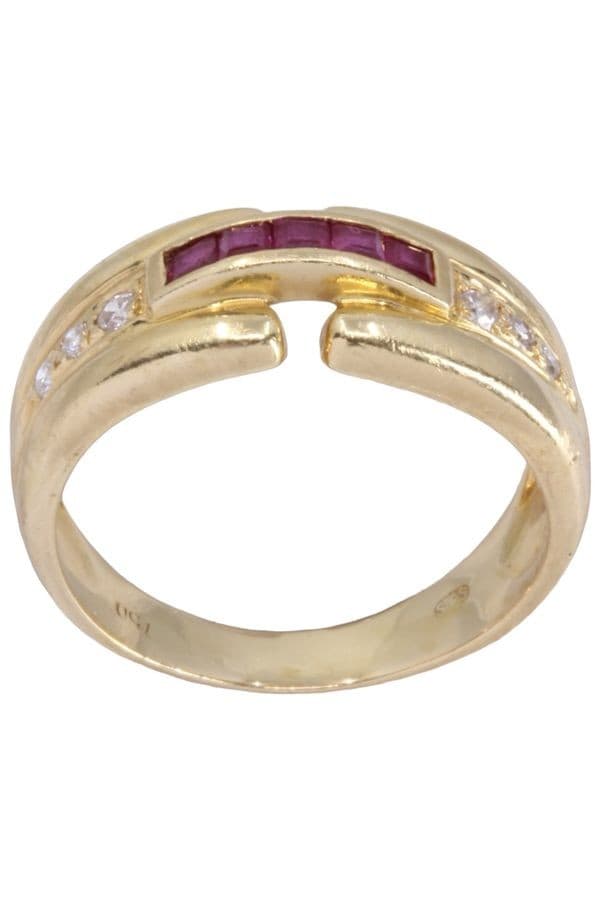 BAGUE RUBIS ET DIAMANTS — vue 1