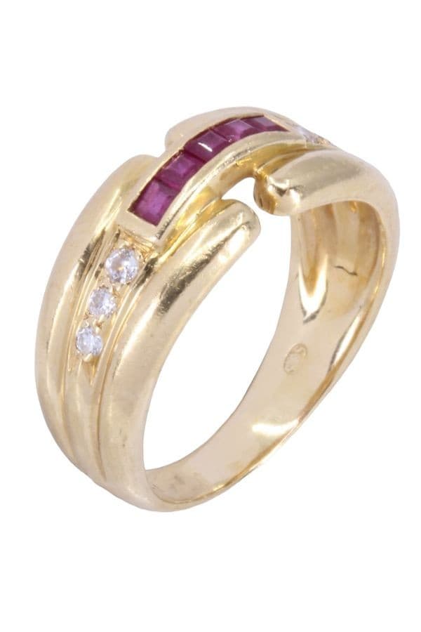 BAGUE RUBIS ET DIAMANTS — vue 4