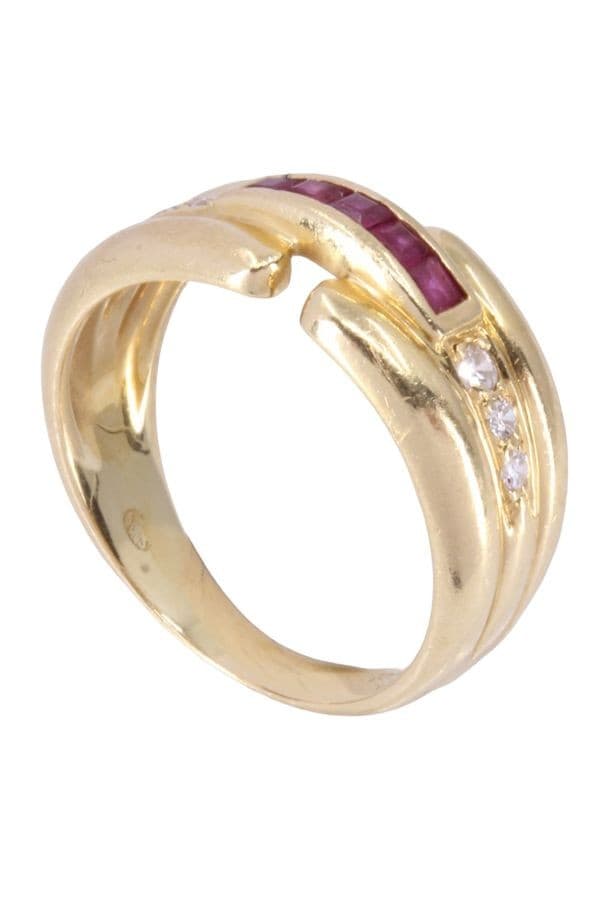 BAGUE RUBIS ET DIAMANTS — vue 6