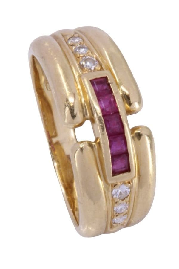 BAGUE RUBIS ET DIAMANTS — vue 5