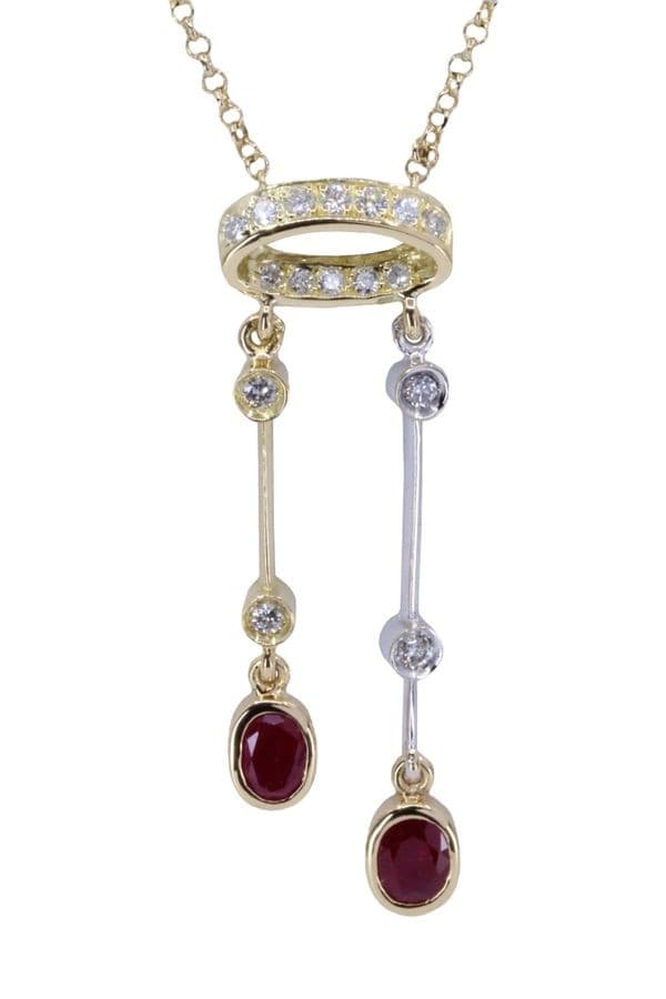 COLLIER BAYARDÈRE RUBIS ET DIAMANTS — vue 1
