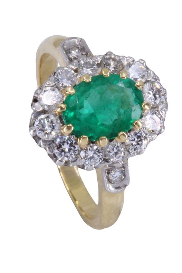 BAGUE POMPADOUR ÉMERAUDE ET DIAMANTS — vue 5