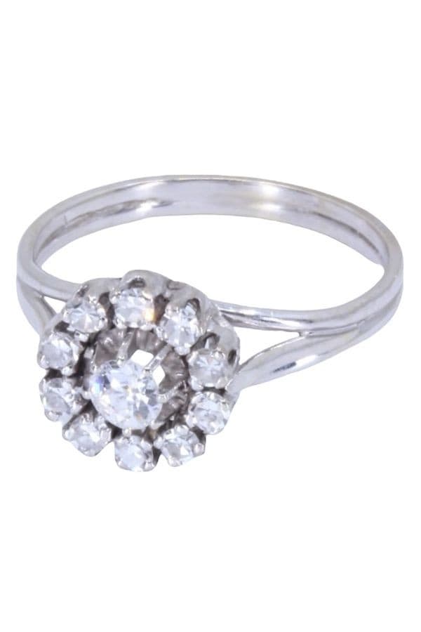 BAGUE FLEUR DIAMANTS ANNÉES 50' — vue 3