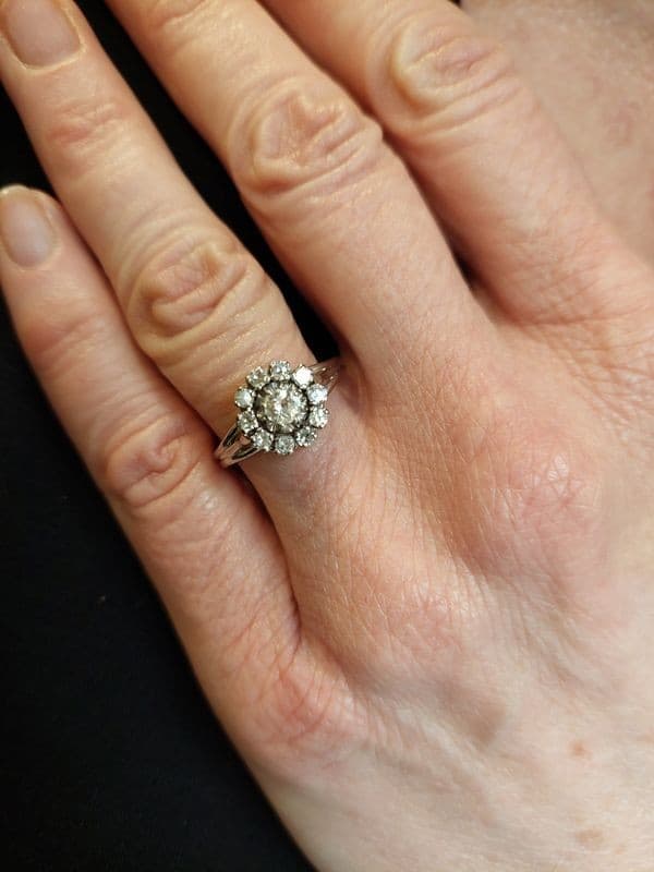 BAGUE FLEUR DIAMANTS ANNÉES 50' — vue 2