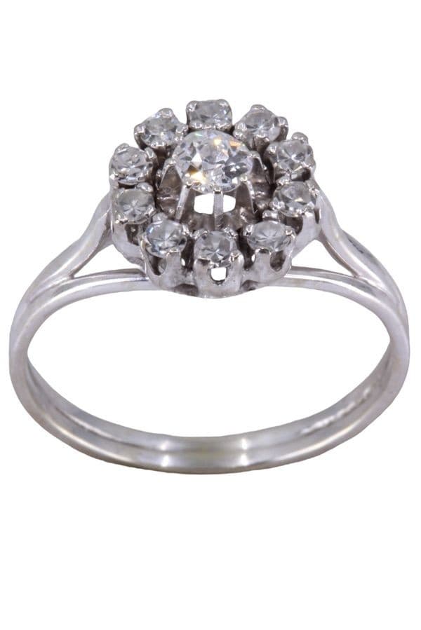 BAGUE FLEUR DIAMANTS ANNÉES 50' — vue 1