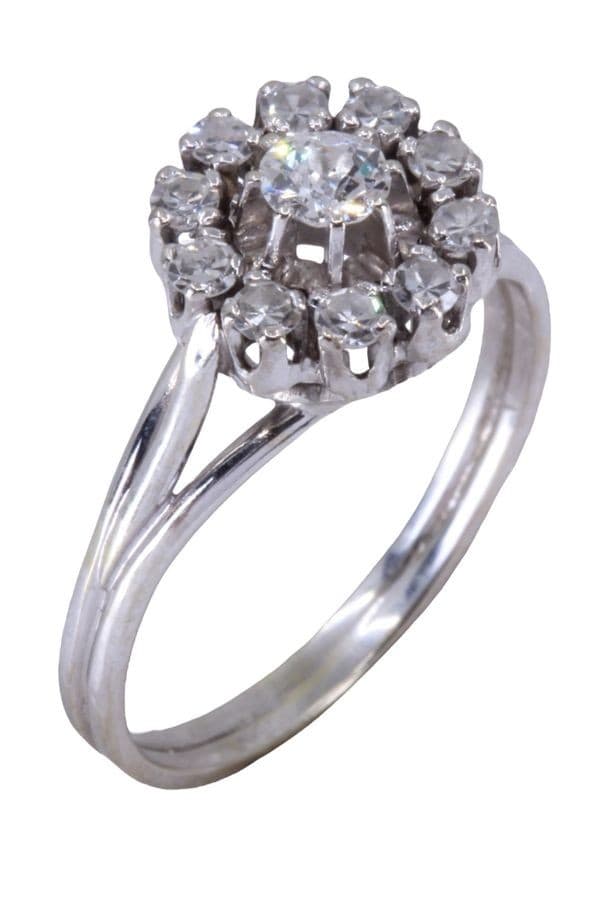 BAGUE FLEUR DIAMANTS ANNÉES 50' — vue 4