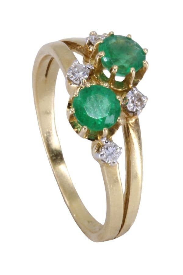 BAGUE TOI ET MOI ÉMERAUDES ET DIAMANTS — vue 5