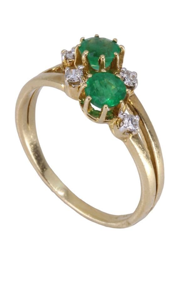 BAGUE TOI ET MOI ÉMERAUDES ET DIAMANTS — vue 6