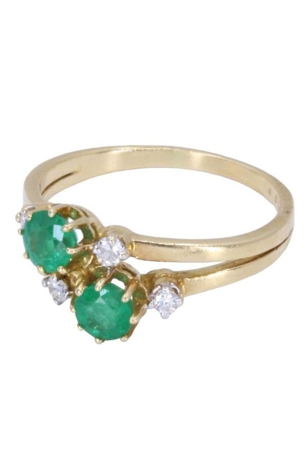 BAGUE TOI ET MOI ÉMERAUDES ET DIAMANTS — vue 3
