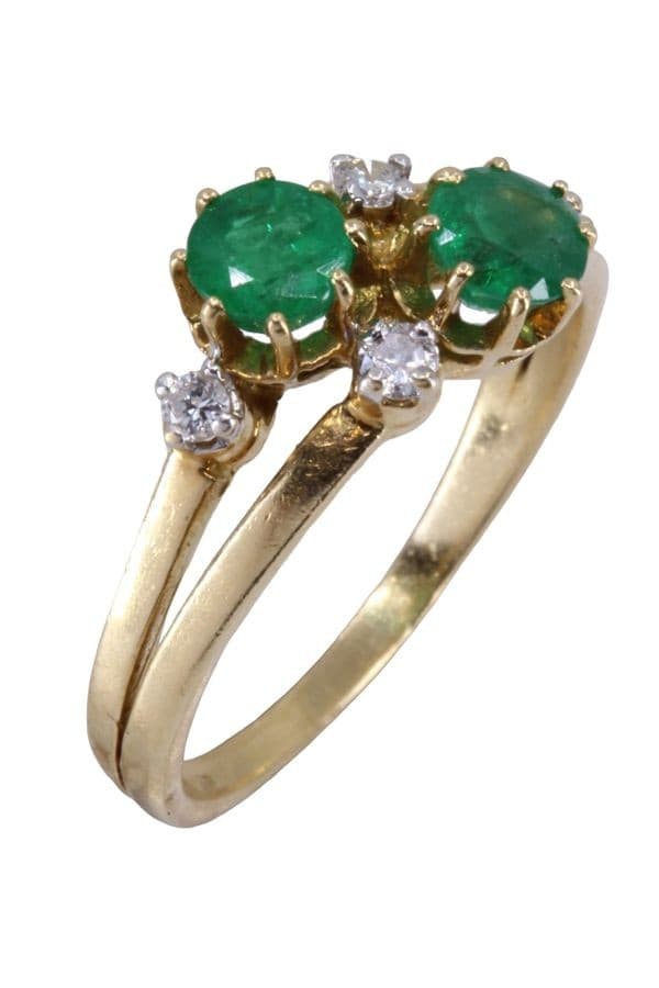 BAGUE TOI ET MOI ÉMERAUDES ET DIAMANTS — vue 4
