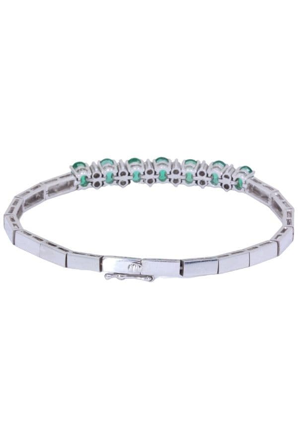 BRACELET ARTICULÉ ÉMERAUDES ET DIAMANTS — vue 3