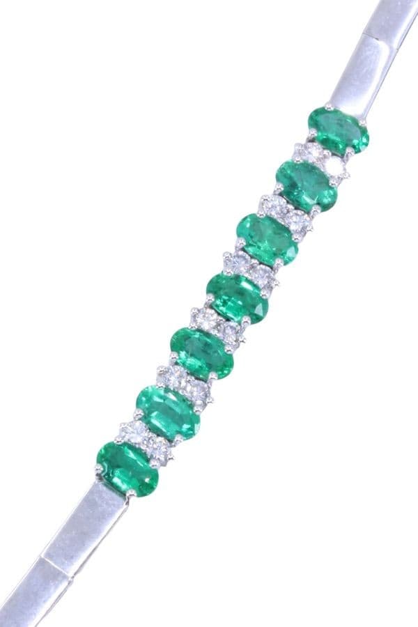 BRACELET ARTICULÉ ÉMERAUDES ET DIAMANTS — vue 4