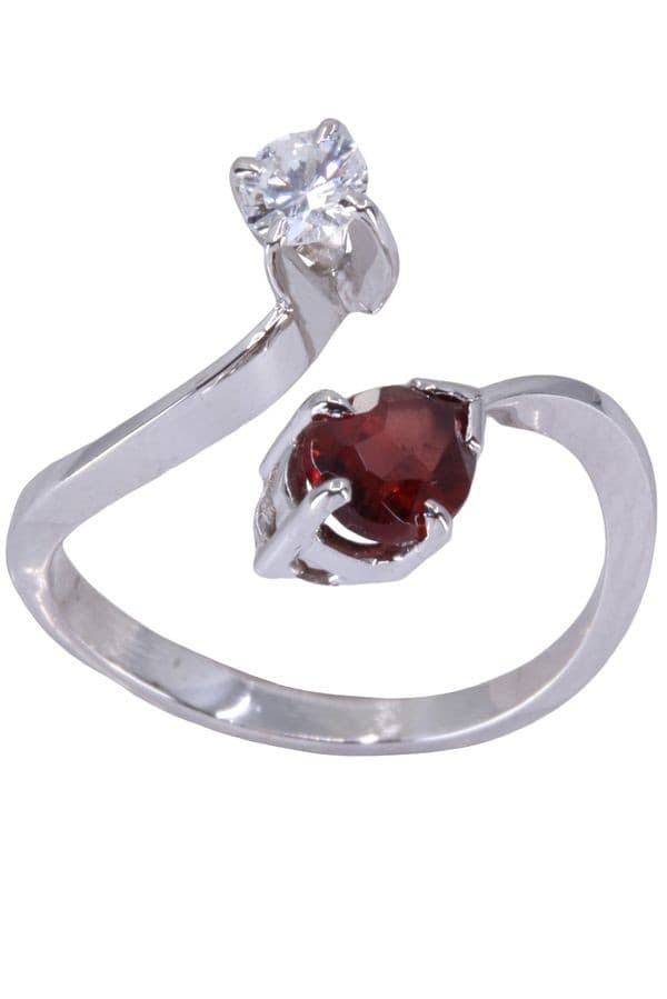 BAGUE TOI ET MOI GRENAT ET DIAMANT — vue 1