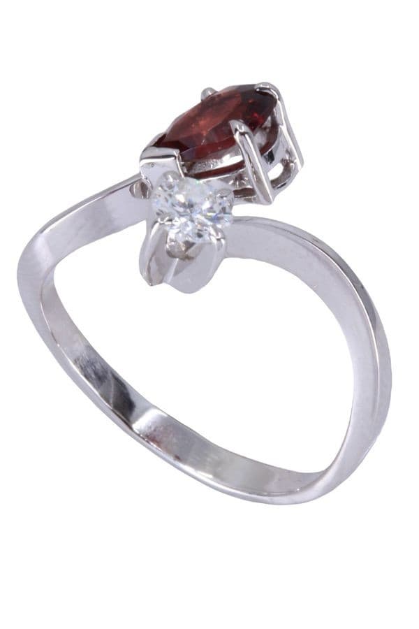 BAGUE TOI ET MOI GRENAT ET DIAMANT — vue 5