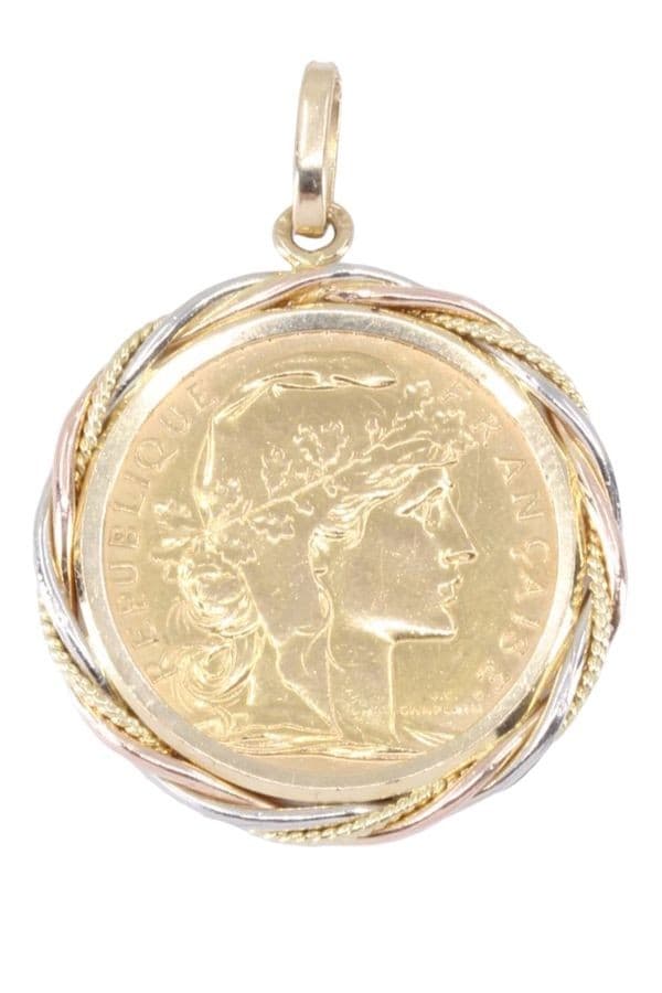 PENDENTIF PIÈCE 20 FRANCS MARIANNE — vue 1