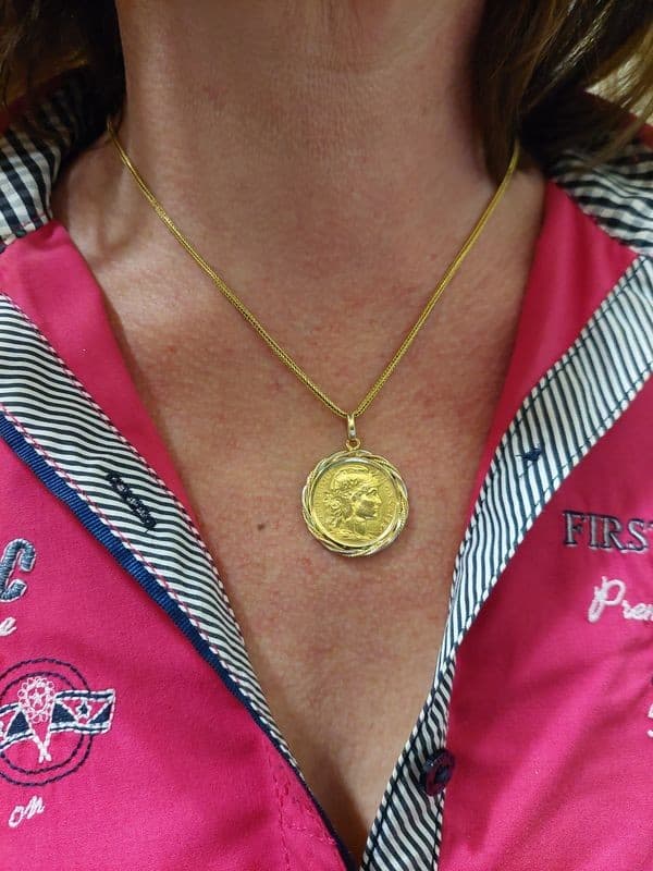 PENDENTIF PIÈCE 20 FRANCS MARIANNE — vue 2