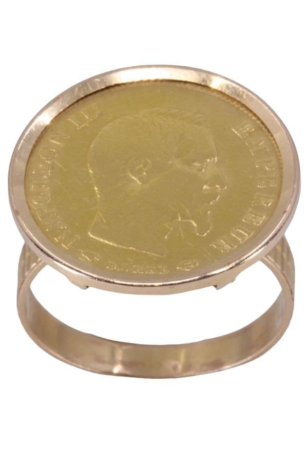 BAGUE PIÈCE 10 FRANCS NAPOLÉON III — vue 1