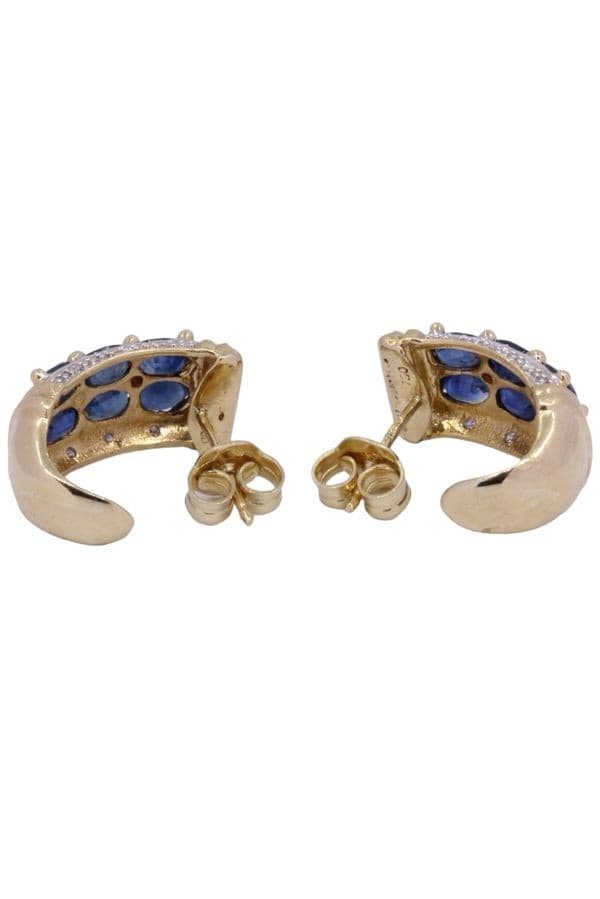 BOUCLES D'OREILLES MODERNES SAPHIRS ET DIAMANTS — vue 4