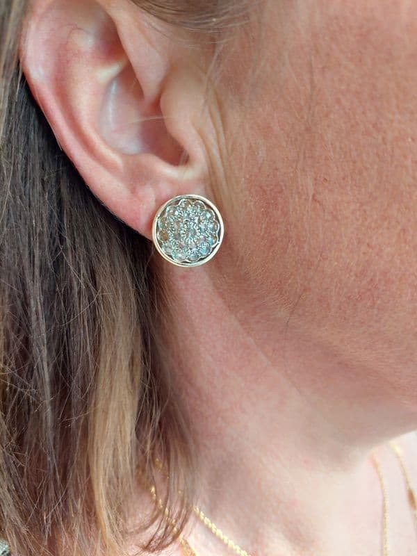 BOUCLES D'OREILLES ANCIENNES DIAMANTS — vue 2