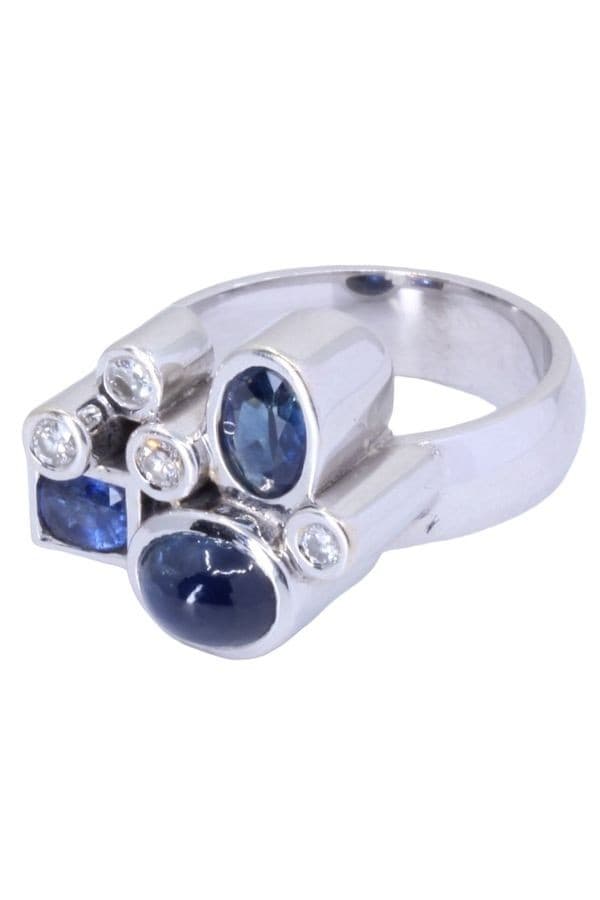 BAGUE SAPHIRS ET DIAMANTS — vue 6