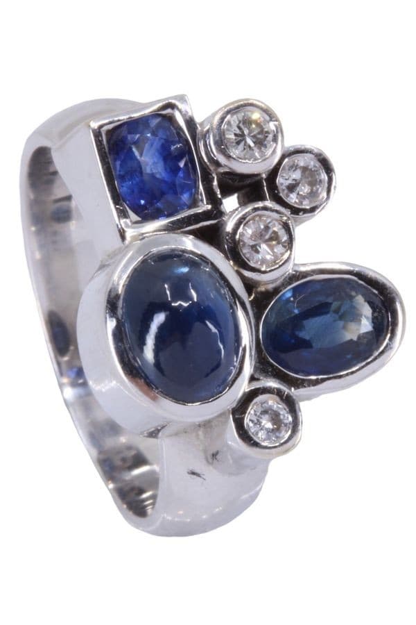 BAGUE SAPHIRS ET DIAMANTS — vue 3