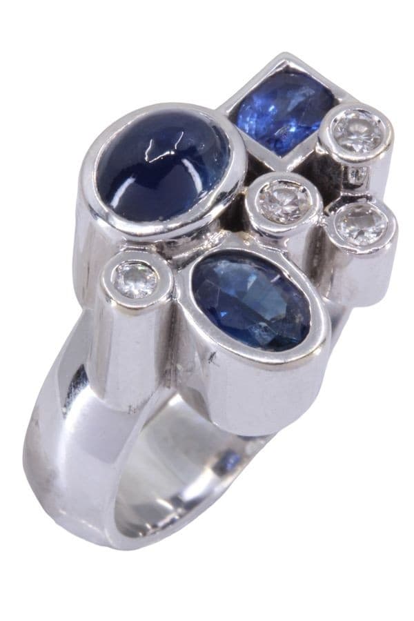 BAGUE SAPHIRS ET DIAMANTS — vue 4