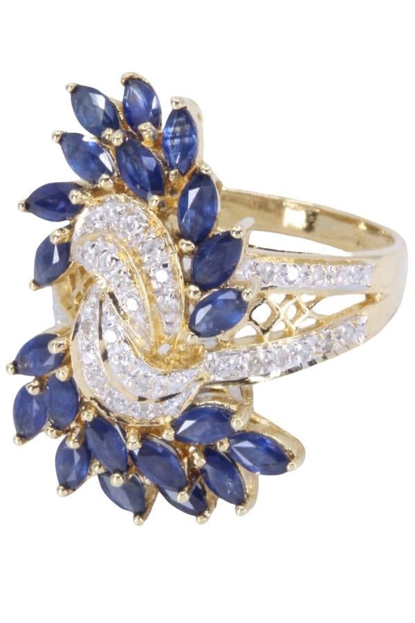 BAGUE SAPHIRS ET DIAMANTS — vue 6