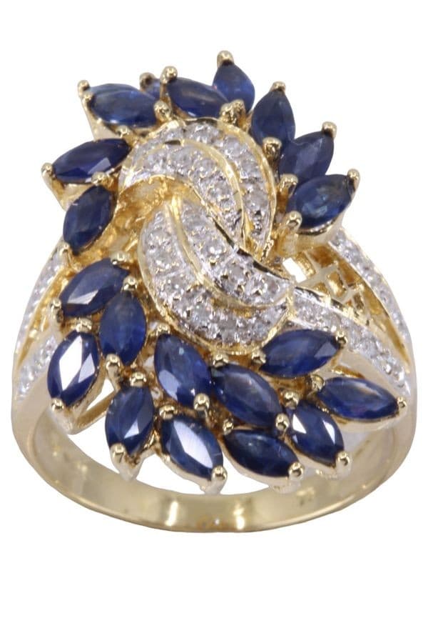 BAGUE SAPHIRS ET DIAMANTS — vue 1