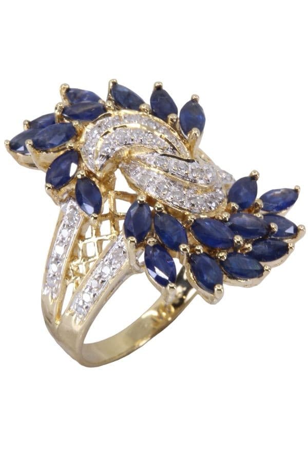 BAGUE SAPHIRS ET DIAMANTS — vue 3