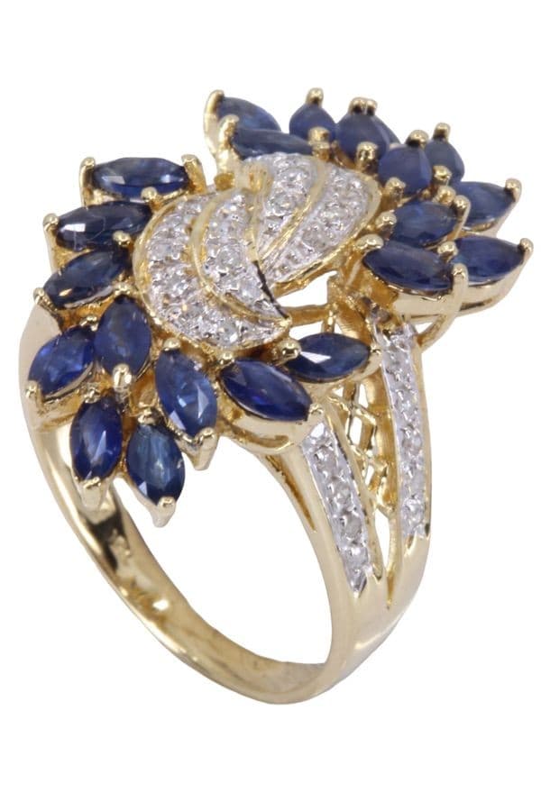 BAGUE SAPHIRS ET DIAMANTS — vue 5