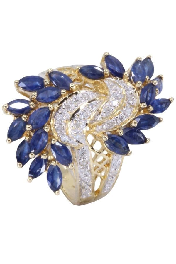 BAGUE SAPHIRS ET DIAMANTS — vue 4