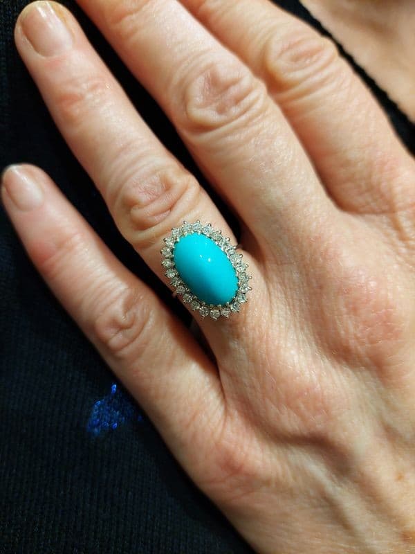 MARQUISE TURQUOISE ET DIAMANTS — vue 2