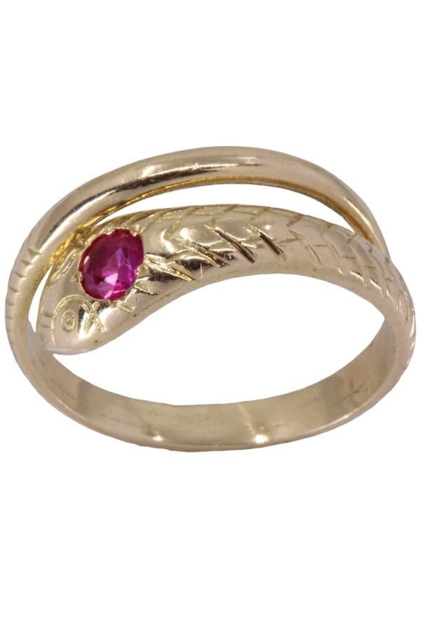 BAGUE SERPENT RUBIS — vue 1
