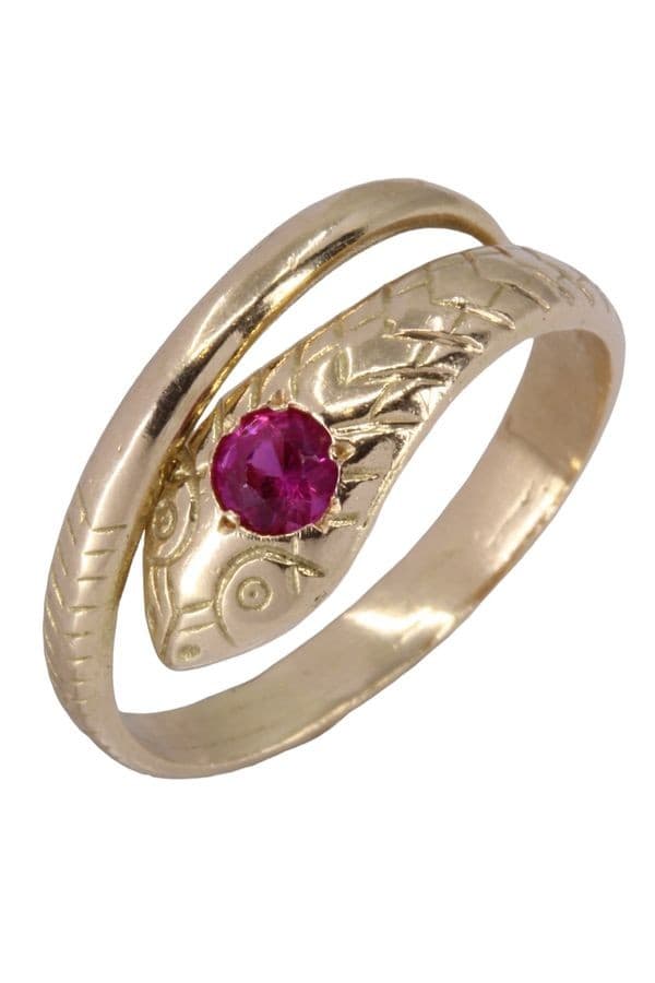 BAGUE SERPENT RUBIS — vue 3