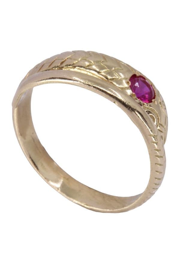 BAGUE SERPENT RUBIS — vue 4