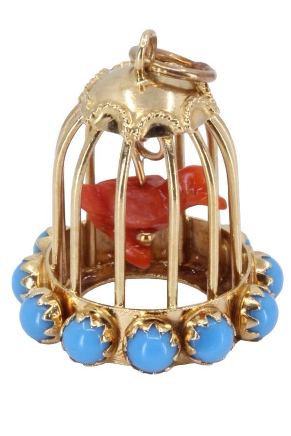 PENDENTIF BRELOQUE CAGE D'OISEAU — vue 1