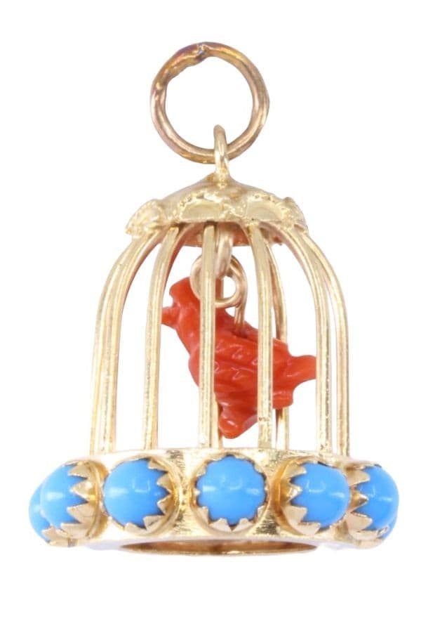 PENDENTIF BRELOQUE CAGE D'OISEAU — vue 3