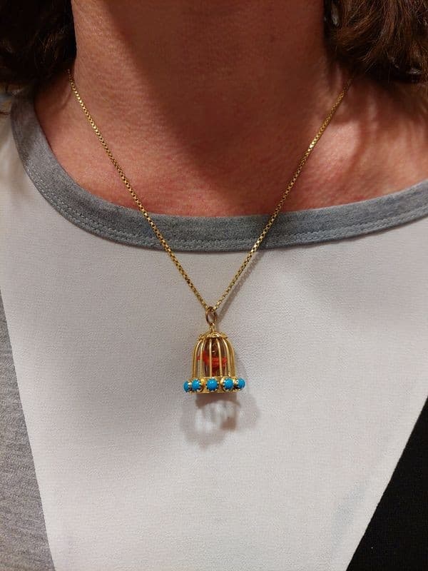 PENDENTIF BRELOQUE CAGE D'OISEAU — vue 2