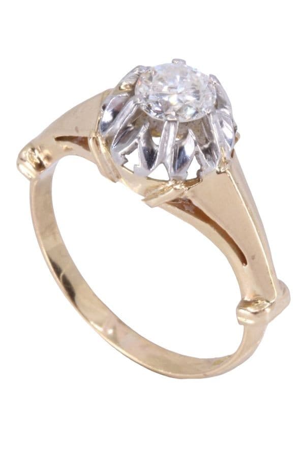 SOLITAIRE ANCIEN DIAMANT 0.50 CARAT — vue 3