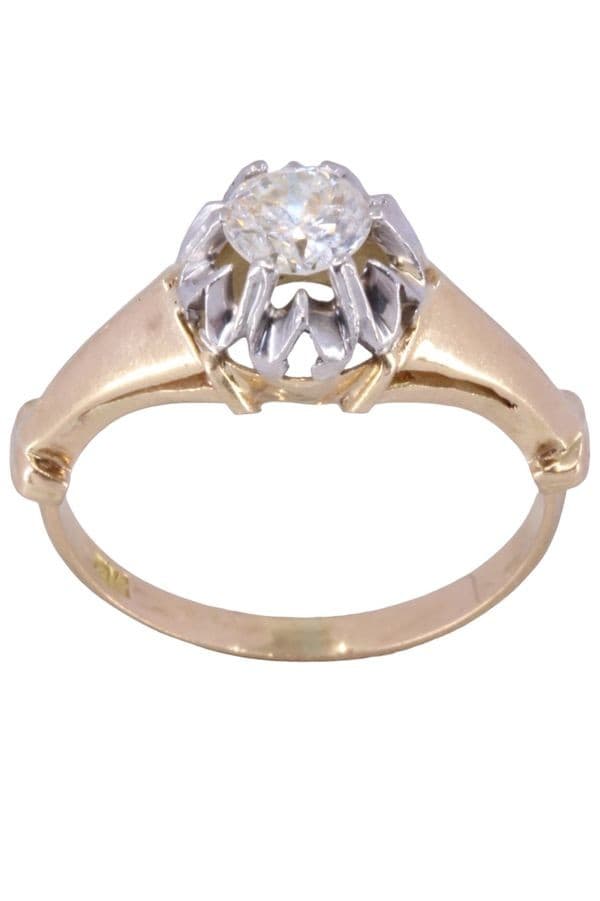 SOLITAIRE ANCIEN DIAMANT 0.50 CARAT — vue 1