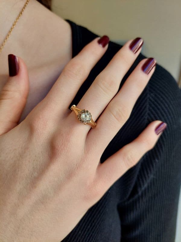 SOLITAIRE ANCIEN DIAMANT 0.50 CARAT — vue 2