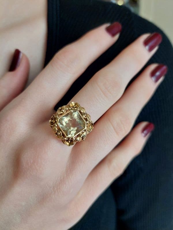 BAGUE ANCIENNE CITRINE — vue 2