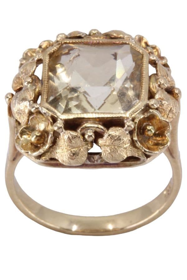 BAGUE ANCIENNE CITRINE — vue 1